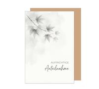 Edition Seidel Carte de condoléances de qualité supérieure avec enveloppe - Carte de condoléances - Carte de condoléances - Carte pliante avec inscription en allemand - Condoléances sincères