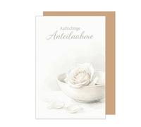 Edition Seidel Carte de condoléances de qualité supérieure avec enveloppe - Carte de condoléances - Carte de condoléances - Carte pliante avec inscription en allemand - Condoléances sincères