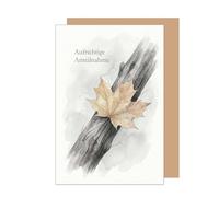 Edition Seidel Carte de condoléances de qualité supérieure avec enveloppe - Carte de condoléances - Carte de condoléances - Carte pliante - Inscription en allemand - Pour condoléances sincères