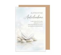 Edition Seidel Carte de condoléances de qualité supérieure avec enveloppe - Carte de condoléances - Carte de condoléances - Carte pliante - Inscription en allemand - Pour condoléances sincères