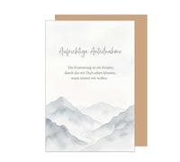 Edition Seidel Carte de condoléances de qualité supérieure avec enveloppe - Carte de condoléances - Carte de condoléances - Carte pliante avec inscription en allemand - Pour condoléances sincères