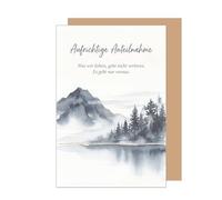 Edition Seidel carte de condoléances premium avec enveloppe. Message sincères condoléances compassion réconfort espoir force amour confiance (T1335 SW026)