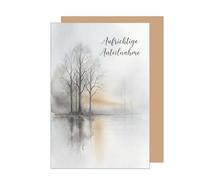 Edition Seidel carte de condoléances premium avec enveloppe. Message sincères condoléances compassion souvenir réconfort espoir force confiance (T1338 SW026)