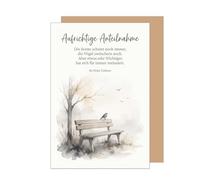 Edition Seidel carte de condoléances premium avec enveloppe. Message sincères condoléances compassion réconfort espoir force confiance (T1320 SW026)