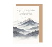 Edition Seidel carte de condoléances premium avec enveloppe. Message sincères condoléances compassion réconfort espoir amour force confiance (T1312 SW026)