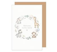 Edition Seidel Carte de félicitations premium pour la naissance avec enveloppe. Carte de vœux, carte de naissance, carte pour bébé, citation, citations en anglais, arrivée, bonjour, bienvenue, fille