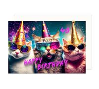 Edition Seidel Carte de qualité supérieure pour 40e anniversaire avec enveloppe. Carte de vœux Happy Birthday pour homme femme motif chats et fête (GZ355-40 SW024)