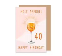 Edition Seidel Carte de qualité supérieure pour 40e anniversaire avec enveloppe Carte de vœux Happy Birthday pour femme petite amie Holy Aperoli (GZ361-40 SW025)