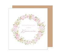 Edition Seidel Carte de vœux carrée de première qualité pour communion avec enveloppe, carte de communion avec message, carte de vœux, pour garçons, filles, adolescents, couronne de fleurs