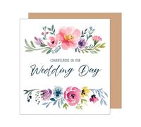 Edition Seidel Carte de vœux carrée de qualité supérieure pour mariage avec enveloppe Motif fleurs Just Married (HQ131 SW025)