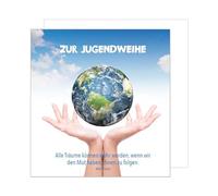 Edition Seidel Carte de vœux carrée premium pour la consécration de la jeunesse avec enveloppe, carte de vœux pour jeunes filles et jeunes garçons (JWQ112 SW025)