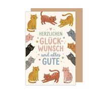 Edition Seidel Carte de vœux d'anniversaire de qualité supérieure avec enveloppe - Carte de vœux avec inscription en allemand - Pour homme, femme, petit ami, petite amie, enfant, fille, garçon, chat