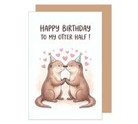 Edition Seidel Carte de vœux d'anniversaire de qualité supérieure avec enveloppe. Carte de vœux avec inscription en anglais. Motif loutre. Cadeau d'amour pour homme et femme (G3903 SW2026)
