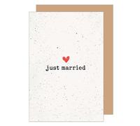 Edition Seidel Carte de vœux de mariage de qualité supérieure avec envelope Carte de félicitations pour couple amoureux Mr. & Mrs. Just Married Amour (H491 SW025)