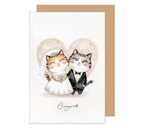 Edition Seidel Carte de vœux de mariage de qualité supérieure avec enveloppe - Carte de vœux avec texte en anglais pour homme et femme Mr. & Mrs. Just Married Congratulations (H514 SW025)