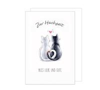 Edition Seidel Carte de vœux de mariage XXL Maxi - Avec enveloppe - Format A4 - Carte de vœux de mariage - Carte de vœux avec inscription en allemand - Pour couple de mariés - Homme et femme - Amour