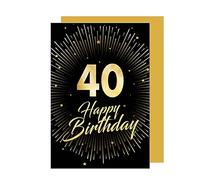 Edition Seidel Carte de vœux de qualité supérieure pour 40e anniversaire avec enveloppe 40 ans Carte d'anniversaire Happy Birthday Homme Femme (GZ345-40 SW023)