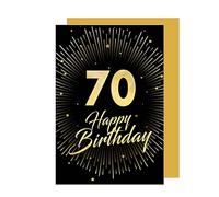 Edition Seidel Carte de vœux de qualité supérieure pour 70e anniversaire avec enveloppe - Carte d'anniversaire 70 ans Happy Birthday Homme Femme (GZ345-70 SW023)