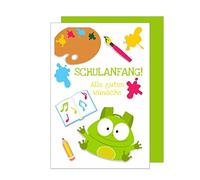 Edition Seidel Carte de vœux de qualité supérieure pour la rentrée des classes avec enveloppe - Carte de vœux pour enfant fille garçon et fille - Avec dictons - ES122 SW022