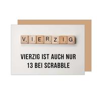 Edition Seidel Carte de vœux pour 40e anniversaire avec enveloppe - Carte d'anniversaire avec inscription en allemand pour homme, femme, petit ami, petite amie - Humour Scrabble (G3815 SW025)