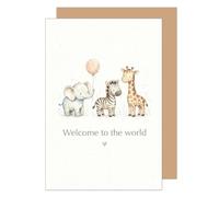 Edition Seidel Carte de vœux premium pour la naissance avec enveloppe. Carte de félicitations, carte de naissance, carte pour bébé, citation, citations en anglais, arrivée, bonjour, bienvenue, fille