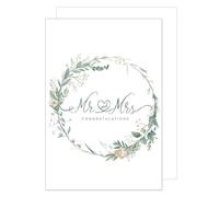 Edition Seidel Carte de vœux Premium XXL Maxi pour mariage avec enveloppe Format DIN A4. Carte de mariage, carte de vœux, carte avec texte anglais pour mariés homme & femme Mr & Mrs Just Married (A4