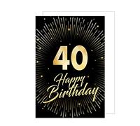 Edition Seidel Carte de vœux XXL pour 40e anniversaire, avec enveloppe, format A4, carte de vœux, billet, Happy Birthday, pour homme et femme (A4-GZ345-40)