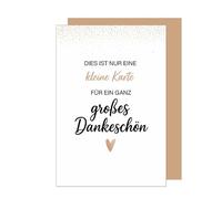 Edition Seidel D154 SW025 Carte de vœux de remerciement de qualité supérieure avec enveloppe Inscription en allemand « Danke » pour homme, femme, petit ami, petite amie