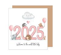 Edition Seidel EQ136 SW025 Carte de vœux carrée de qualité supérieure pour naissance avec enveloppe