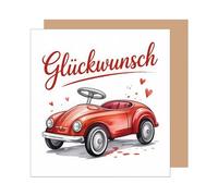 Edition Seidel FQ101 SW025 Carte de vœux carrée de qualité supérieure pour permis de conduire avec enveloppe Carte de vœux pour homme et femme Permis de conduire Félicitations