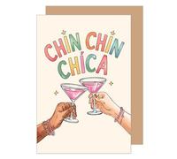 Edition Seidel G3766 SW025 Carte de vœux d'anniversaire avec enveloppe pour femme Chin Chin Petite amie