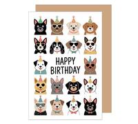 Edition Seidel G3828 SW025 Carte d'anniversaire carrée de qualité supérieure avec enveloppe Inscription en anglais pour homme femme animaux de compagnie