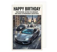 Edition Seidel G4023 SW026 Carte de vœux d'anniversaire de qualité supérieure avec enveloppe Inscription en anglais pour homme, petit ami, garçon Mission Comic