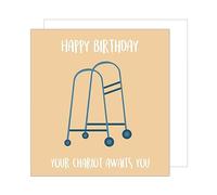 Edition Seidel GQ129 Carte d'anniversaire carrée de qualité supérieure avec enveloppe Motif Happy Birthday Billet pour homme et femme avec dictons humoristiques