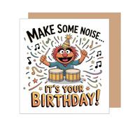 Edition Seidel GQ433 SW025 Carte d'anniversaire carrée de qualité supérieure avec enveloppe Motif musique/homme femme enfant