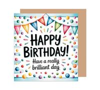 Edition Seidel GQ448 SW025 Carte d'anniversaire carrée avec enveloppe Motif guirlande