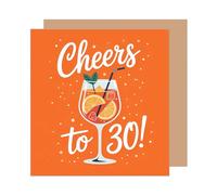 Edition Seidel GQ512 SW025 Carte de vœux carrée pour 30e anniversaire avec enveloppe pour homme, femme, petit ami, petite amie