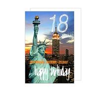 Edition Seidel GZ319-18 SW023 Carte de vœux pour 18e anniversaire avec enveloppe Motif horizon Happy Birthday pour garçon et fille