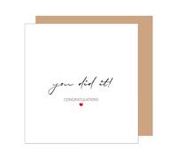 Edition Seidel HQ135 SW025 Carte de vœux carrée de qualité supérieure pour mariage avec enveloppe Motif cœur Just Married