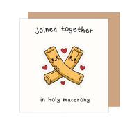 Edition Seidel HQ140 SW025 Carte de vœux carrée de qualité supérieure pour mariage avec enveloppe Motif maccoronie humoristique Just Married