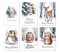 Edition Seidel Lot de 12 (2 x 6) cartes de Noël de qualité supérieure avec enveloppes - Cartes doubles pliantes - Cartes postales de Noël - Cartes postales en anglais