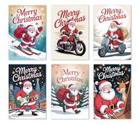 Edition Seidel Lot de 12 (2 x 6) cartes de Noël de qualité supérieure avec enveloppes - Cartes doubles pliantes - Cartes postales de Noël - Cartes postales en anglais