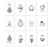 Edition Seidel Lot de 12 cartes de Noël de qualité supérieure avec enveloppes - Cartes doubles pliantes - Cartes postales de Noël - Cartes postales en anglais