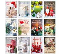 Edition Seidel Lot de 12 cartes de Noël de qualité supérieure avec enveloppes doubles et enveloppes