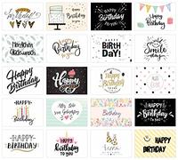 Edition Seidel Lot de 20 cartes d'anniversaire, cartes postales, cartes de félicitations, cartes d'anniversaire pour homme et femme, cartes de vœux avec inscription « Happy Birthday »