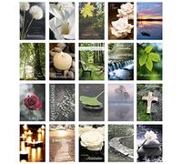 Edition Seidel Lot de 20 cartes de condoléances avec enveloppe - Carte de condoléances avec inscription en allemand (SW02)