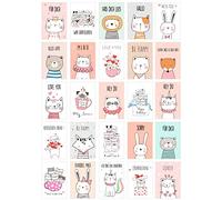 Edition Seidel Lot de 25 cartes postales mignons animaux avec inscription - Cartes avec inscription - Cartes postales - Cartes d'anniversaire - Chat chien