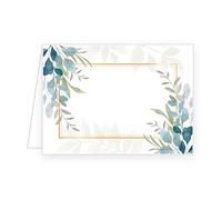 Edition Seidel Lot de 25 cartons de table de qualité supérieure - Pour mariage, anniversaire, baptême, communion, confirmation, cérémonie, cérémonie, célébration, feuilles vertes d'eucalyptus