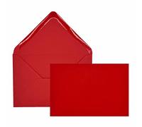 Edition Seidel Lot de 25 enveloppes de qualité supérieure - Enveloppes colorées - Format similaire à B6 - 12 x 17,5 cm - 80 g/m² - Rouge