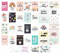 Edition Seidel Lot de 36 cartes d'anniversaire, cartes postales, cartes de félicitations, cartes d'anniversaire pour homme et femme, cartes de vœux avec inscription « Happy Birthday »